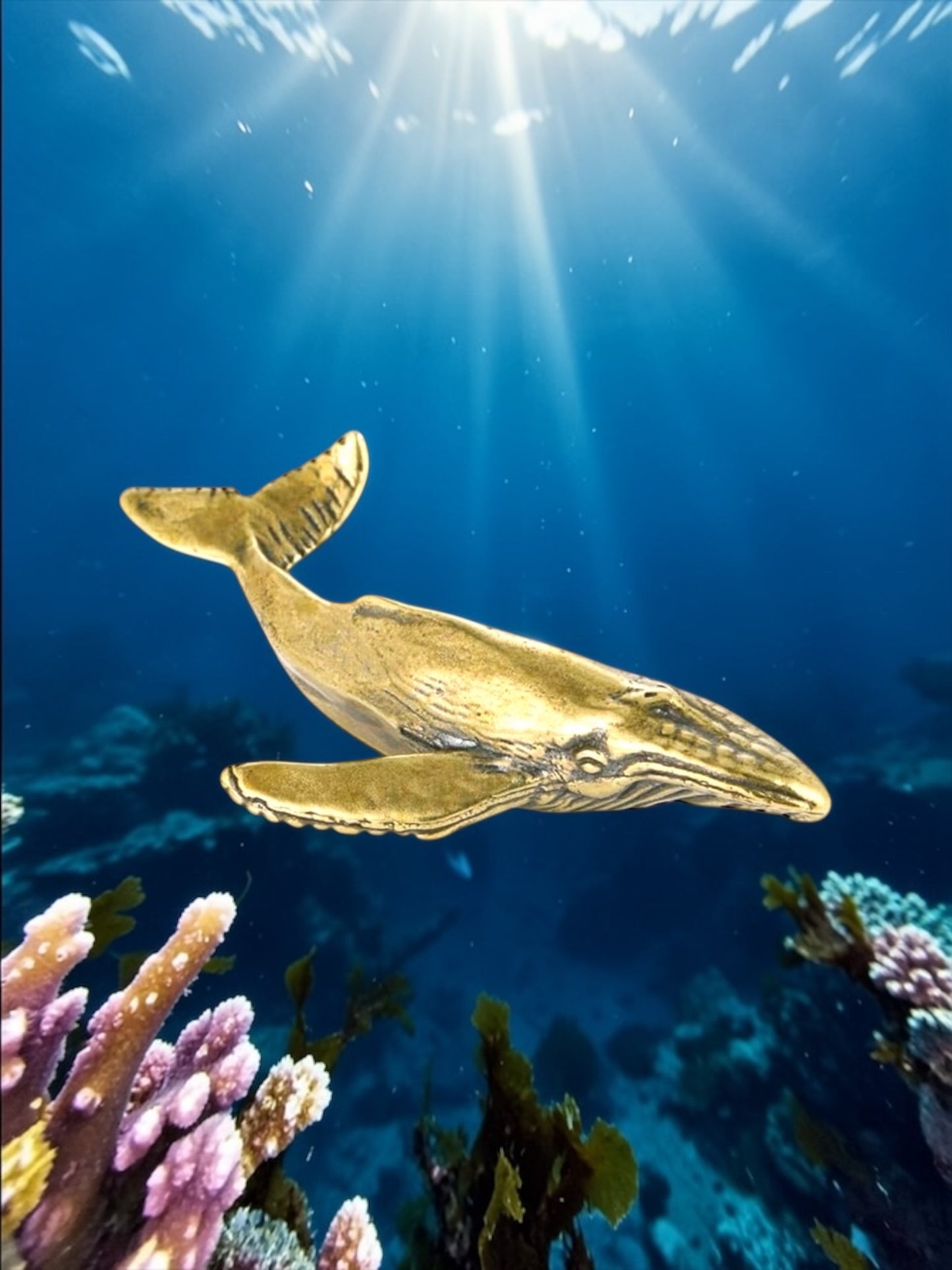 Brass Mini Whale Collectible Figurines