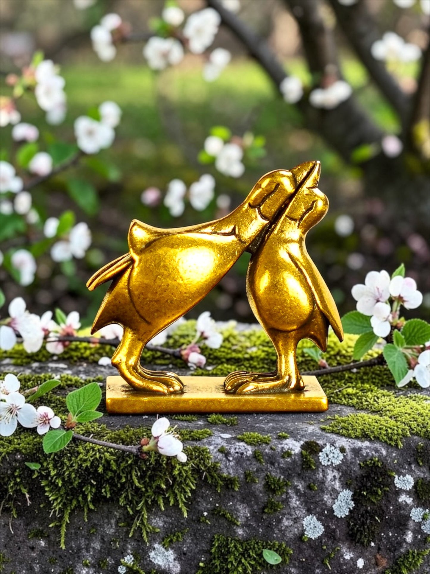 Brass Mini Love Birds Collectible Figurine
