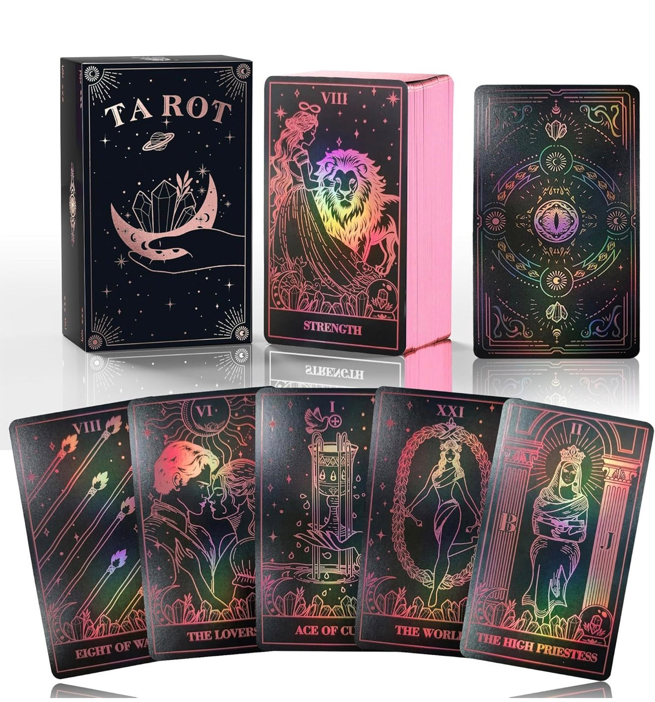 Wooden Star Tarot Card Box Plus 78-Tarot Cards Set