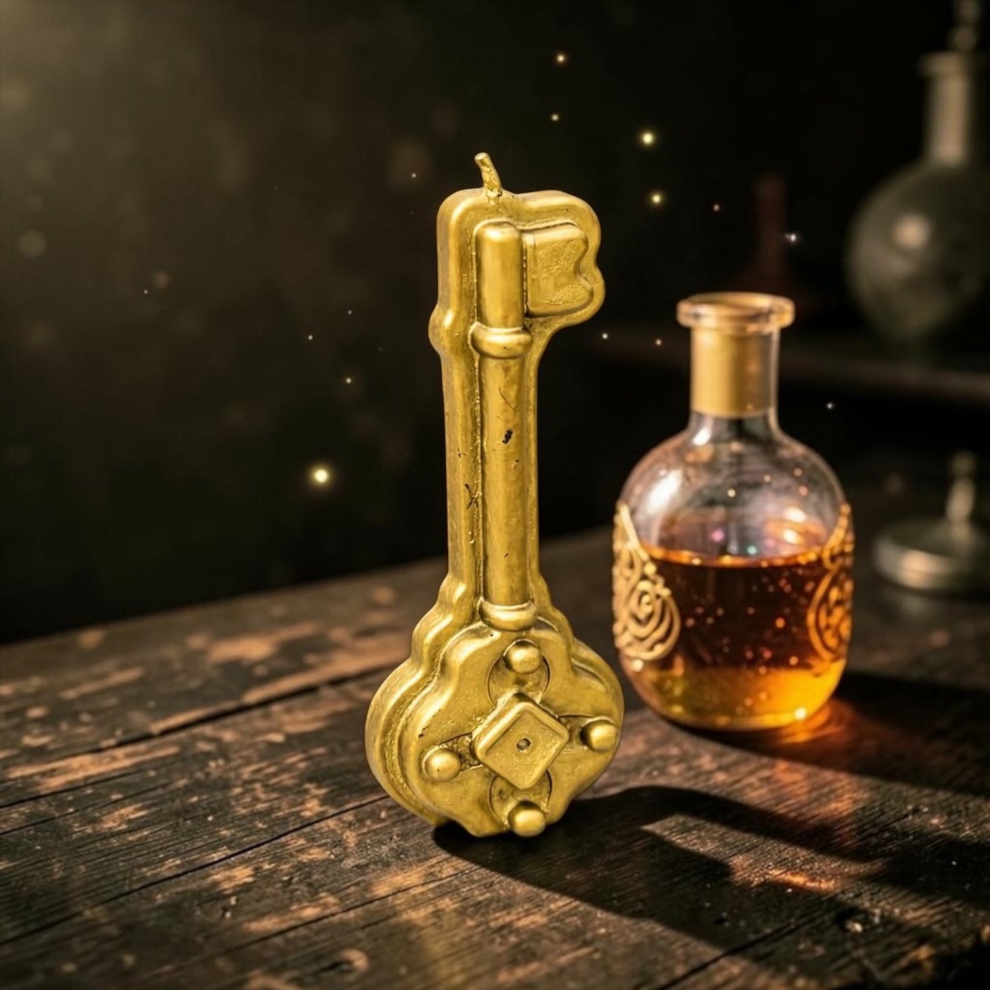 Gold Key Shaped Candle - Ritual Spell Candle