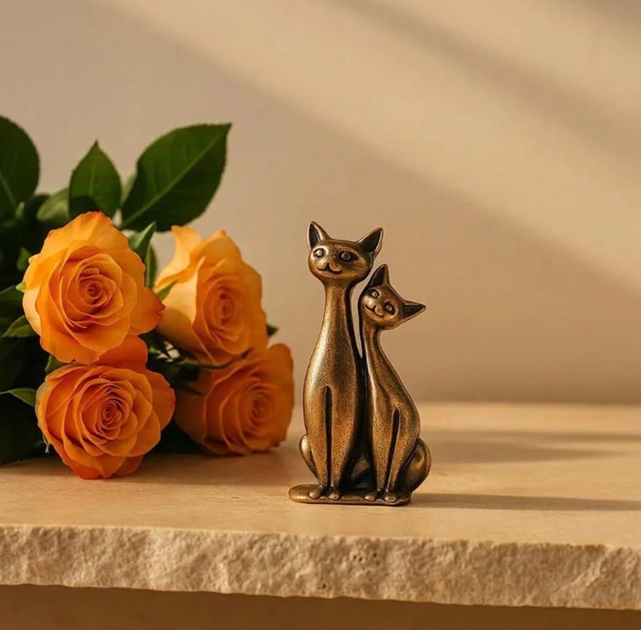 Brass Mini Cat Lovers Collectible Figurine