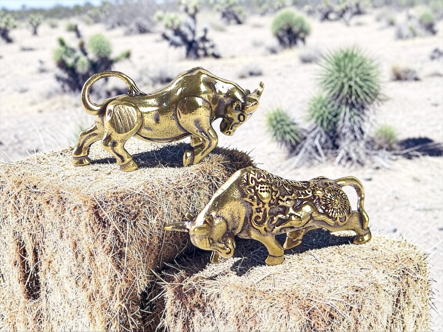 Brass Mini Bull Buds Collectible Figurine