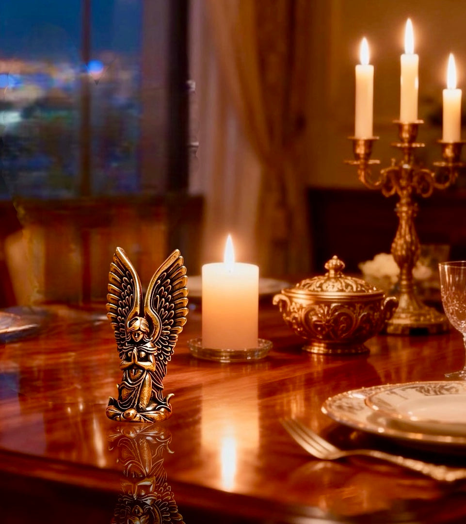 Brass Mini Kneeling Angel Collectible Figurine