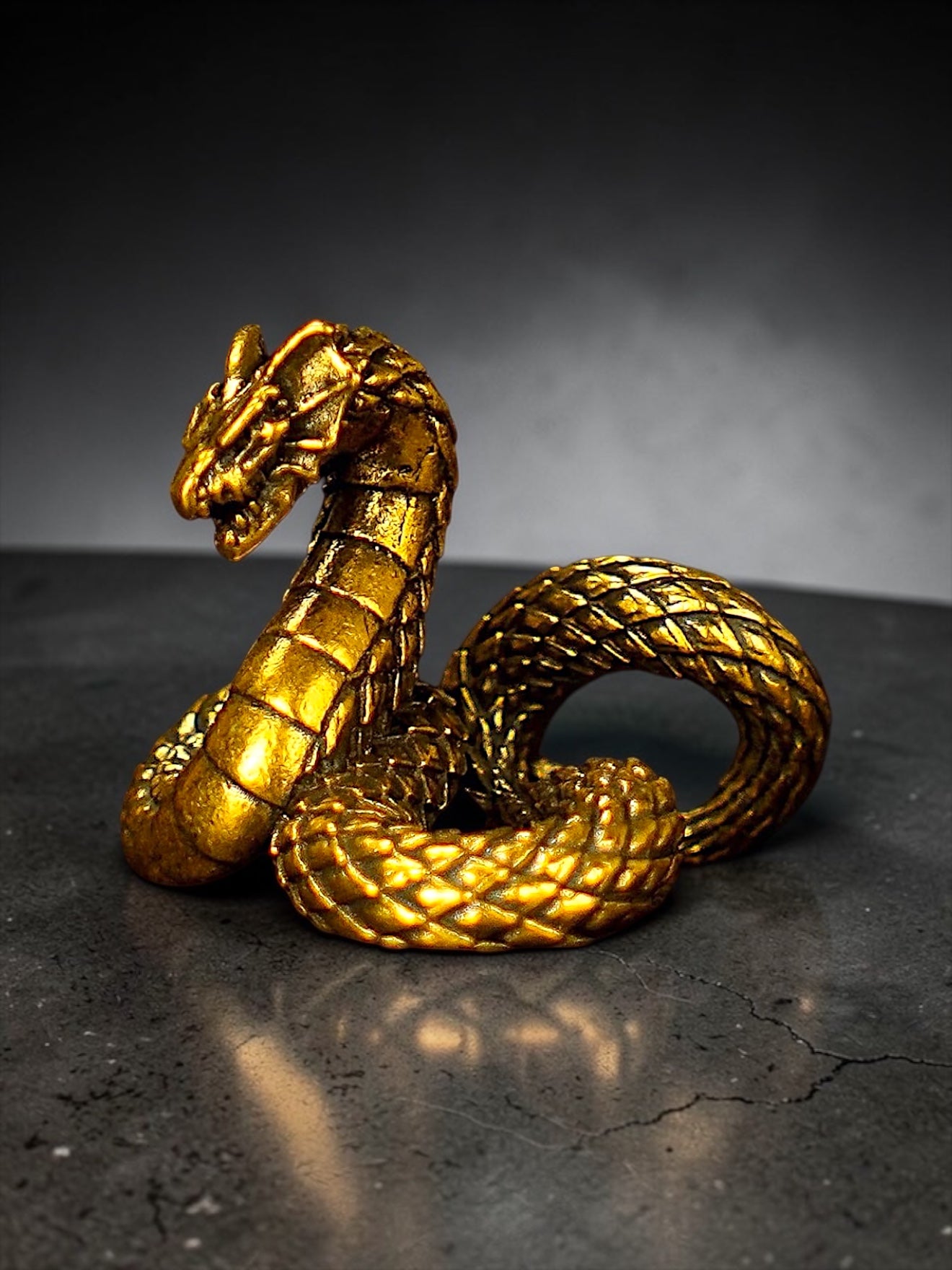 Brass Mini Snake Dragon Collectible Figurine