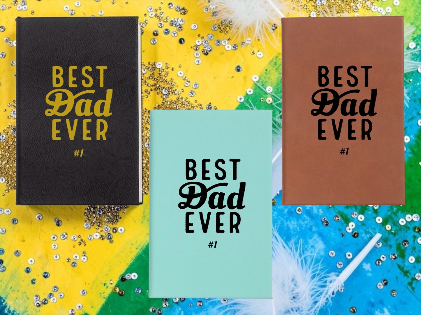 Faux Leather Lined Journal: Best Dad Ever - Gift For Dad