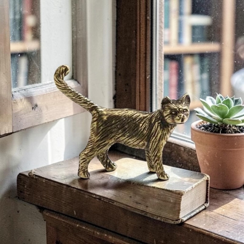Brass Mini Cat Figurines