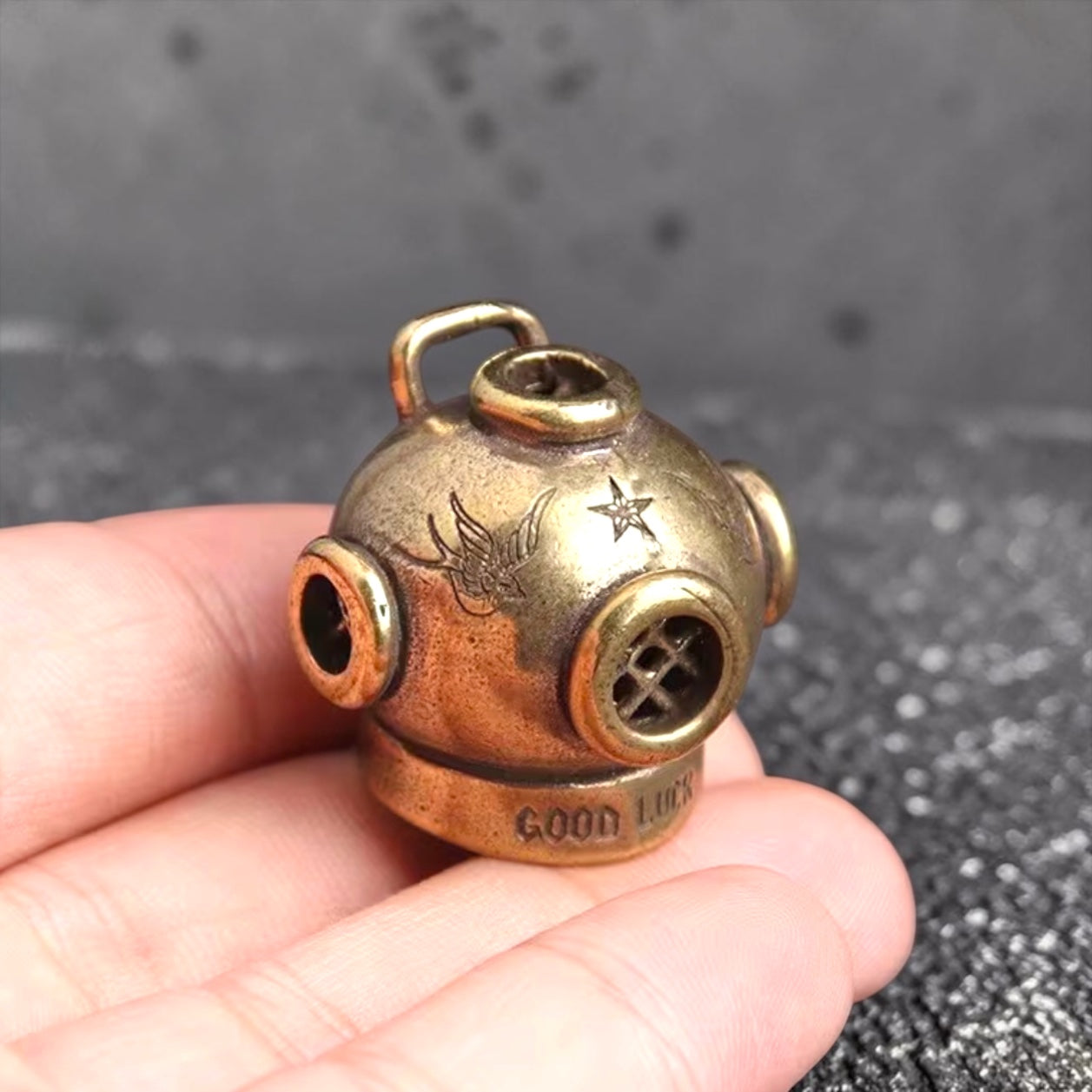 Brass Mini Good Luck Diver Collectible Figurine