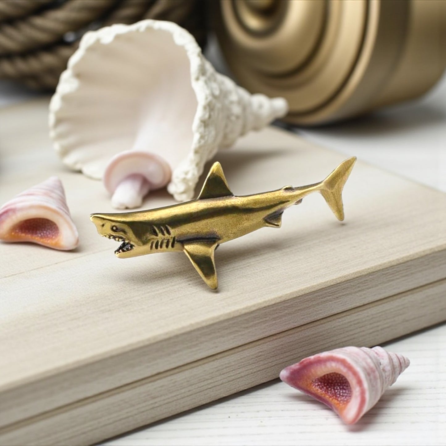 Brass Mini Shark Collectible Figurine