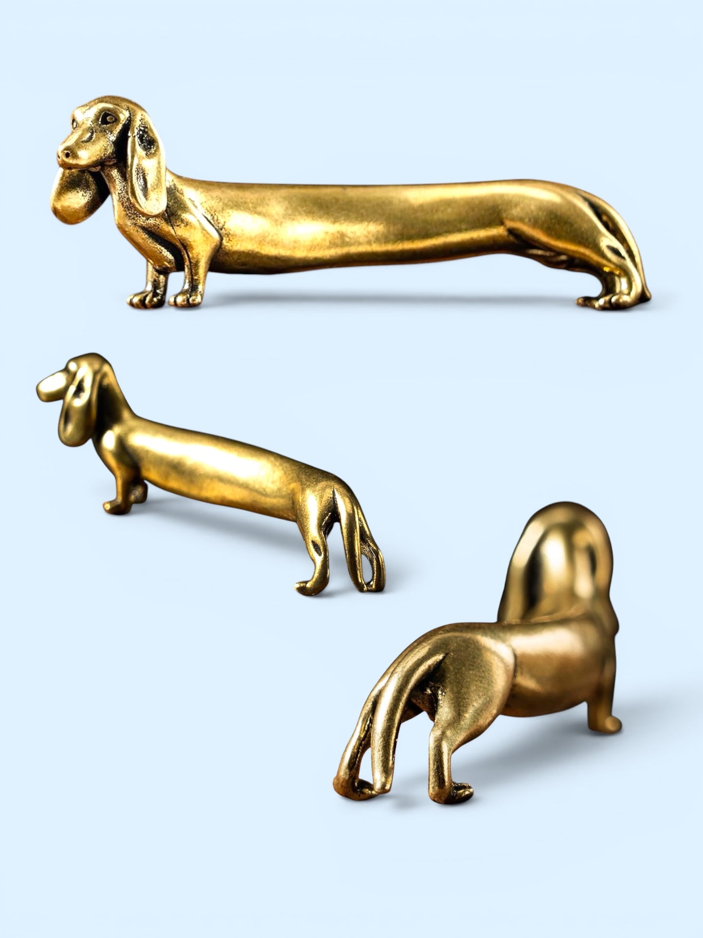 Brass Mini Dachshund Collectible Figurine