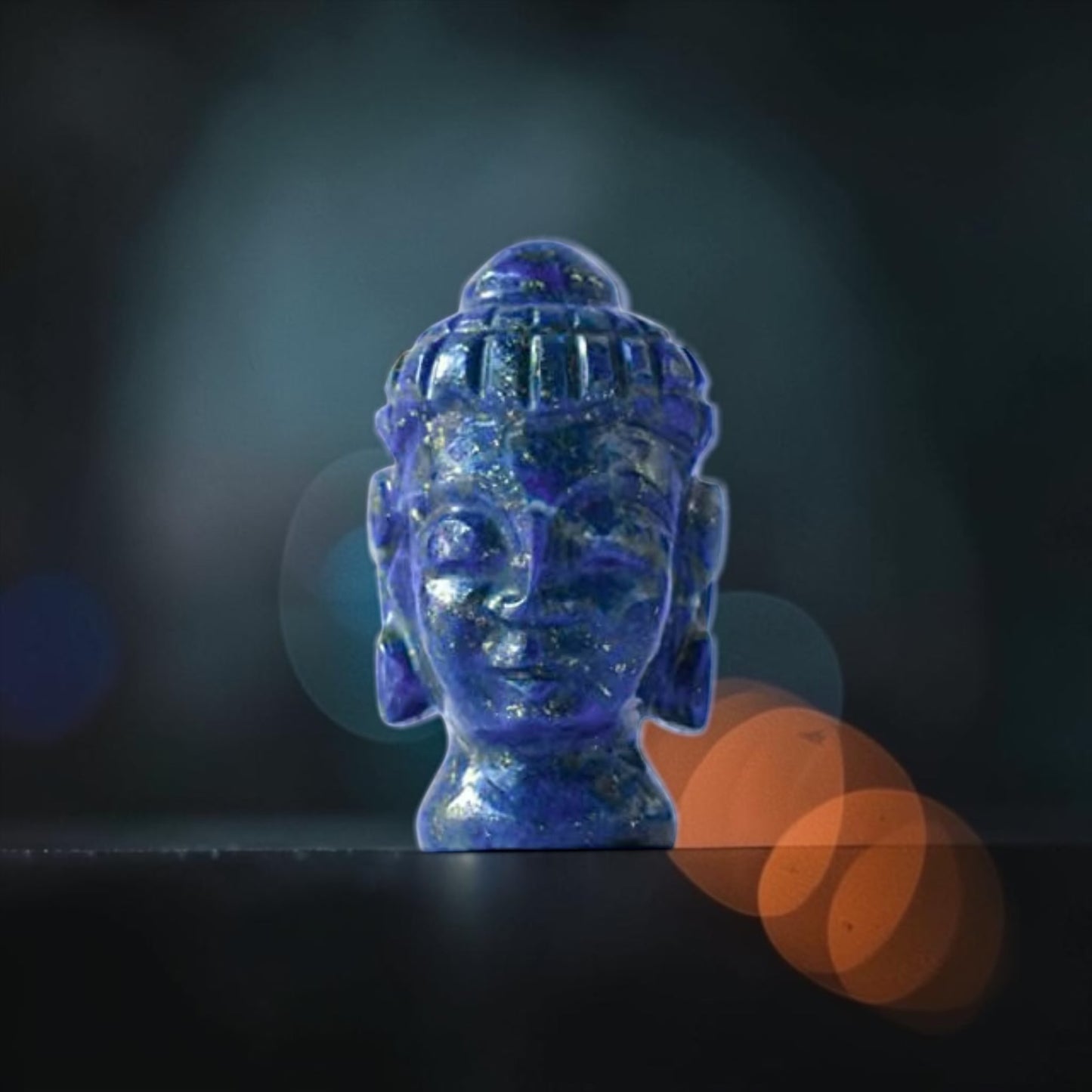Crystal Buddha Head β Natural Carved Lapis Lazuli