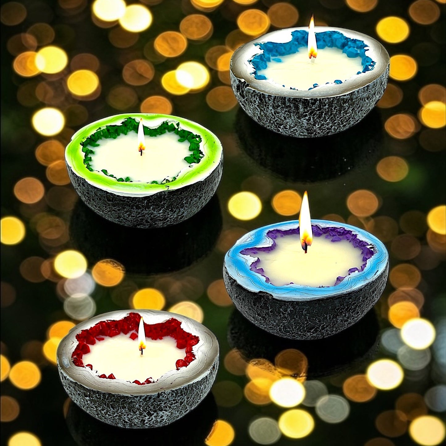 Geode Crystal Blooming Cactus Scented Candle