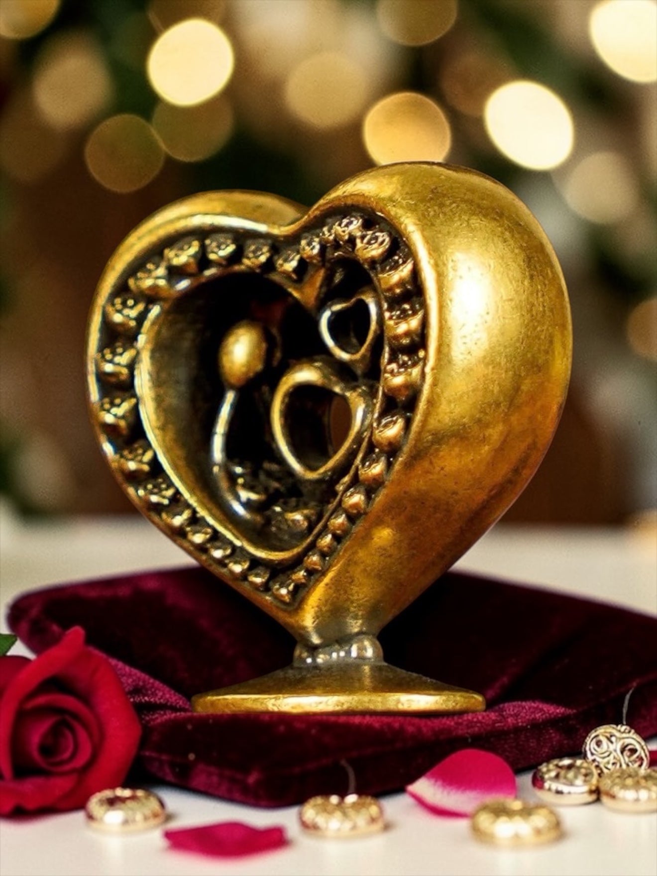 Brass Mini Heart Collectible Figurine