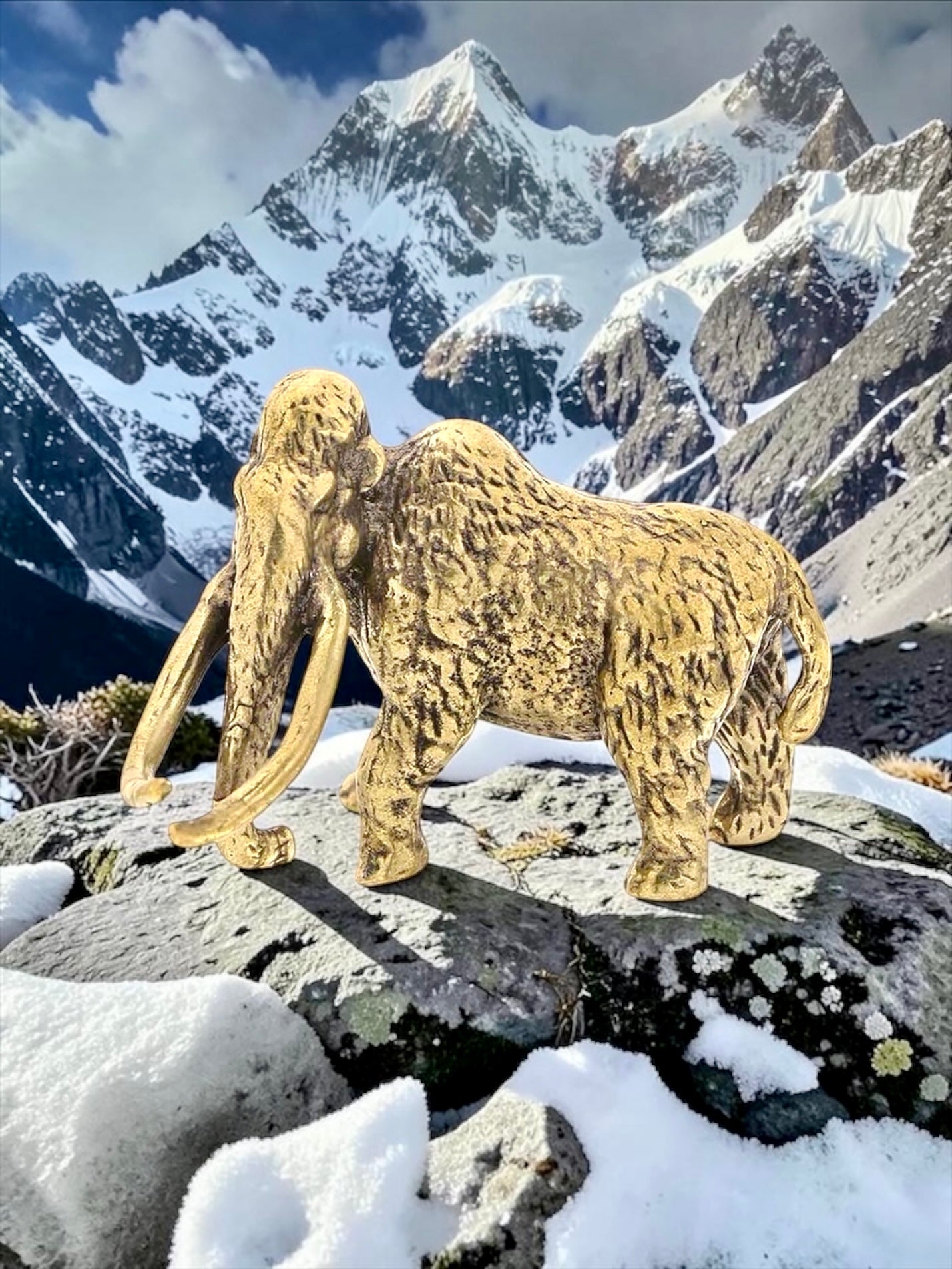 Brass Mini Wolly Mammoth Collectible Figurine