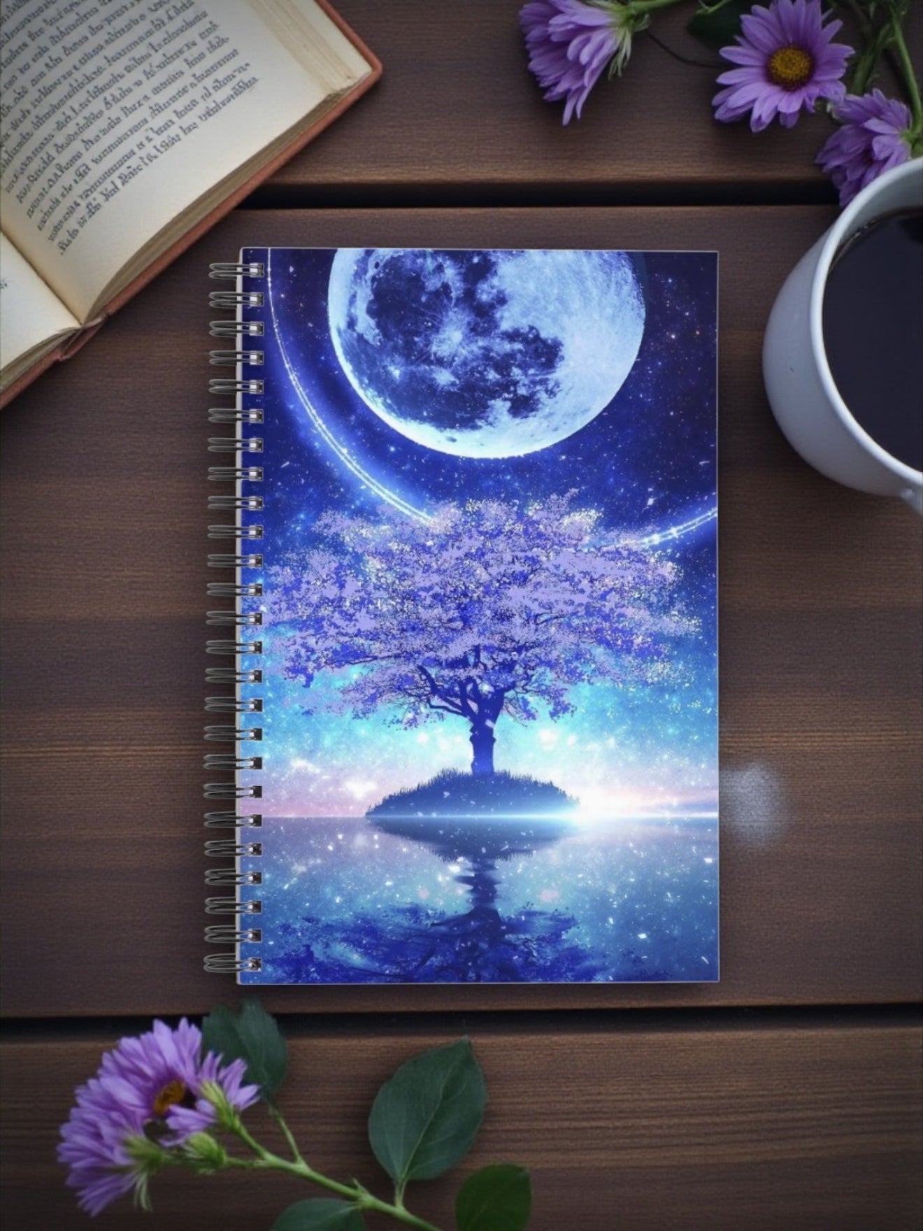 Ruled: Tree Of Life Moon Writing Journal