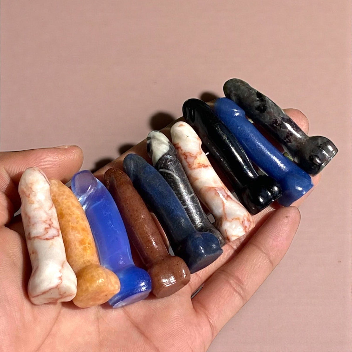 Crystal Male Phallic Figurines - Set Of 2