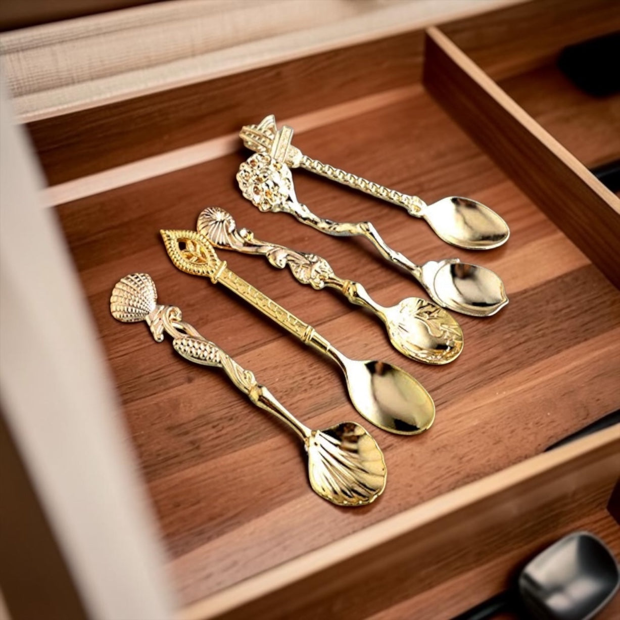 Antique Stylish Mini Spoon Set Of 5 - Tea Coffee or Dessert Spoons