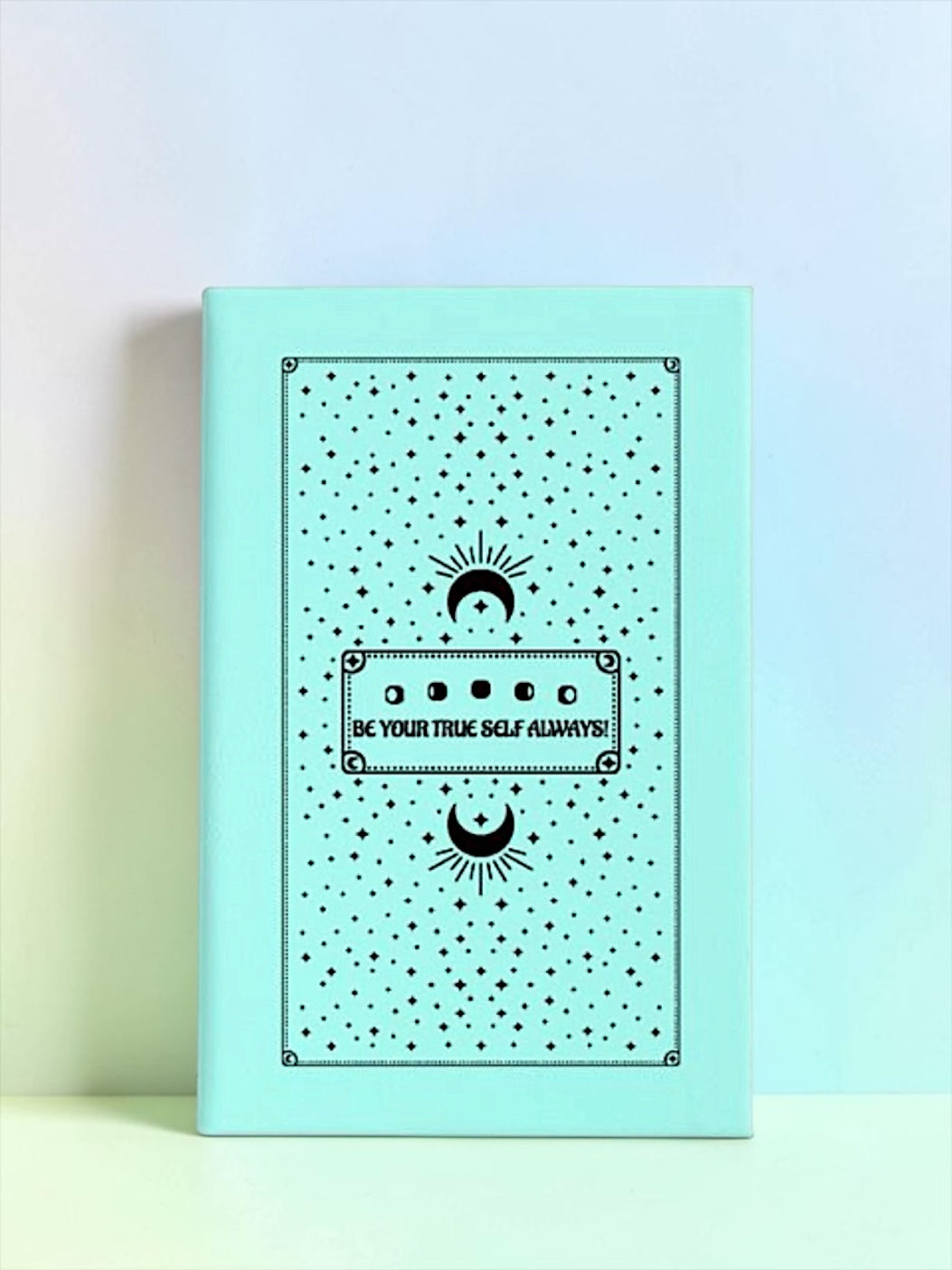 Faux Leather Lined Journal: Be Your True Self Sun Moon