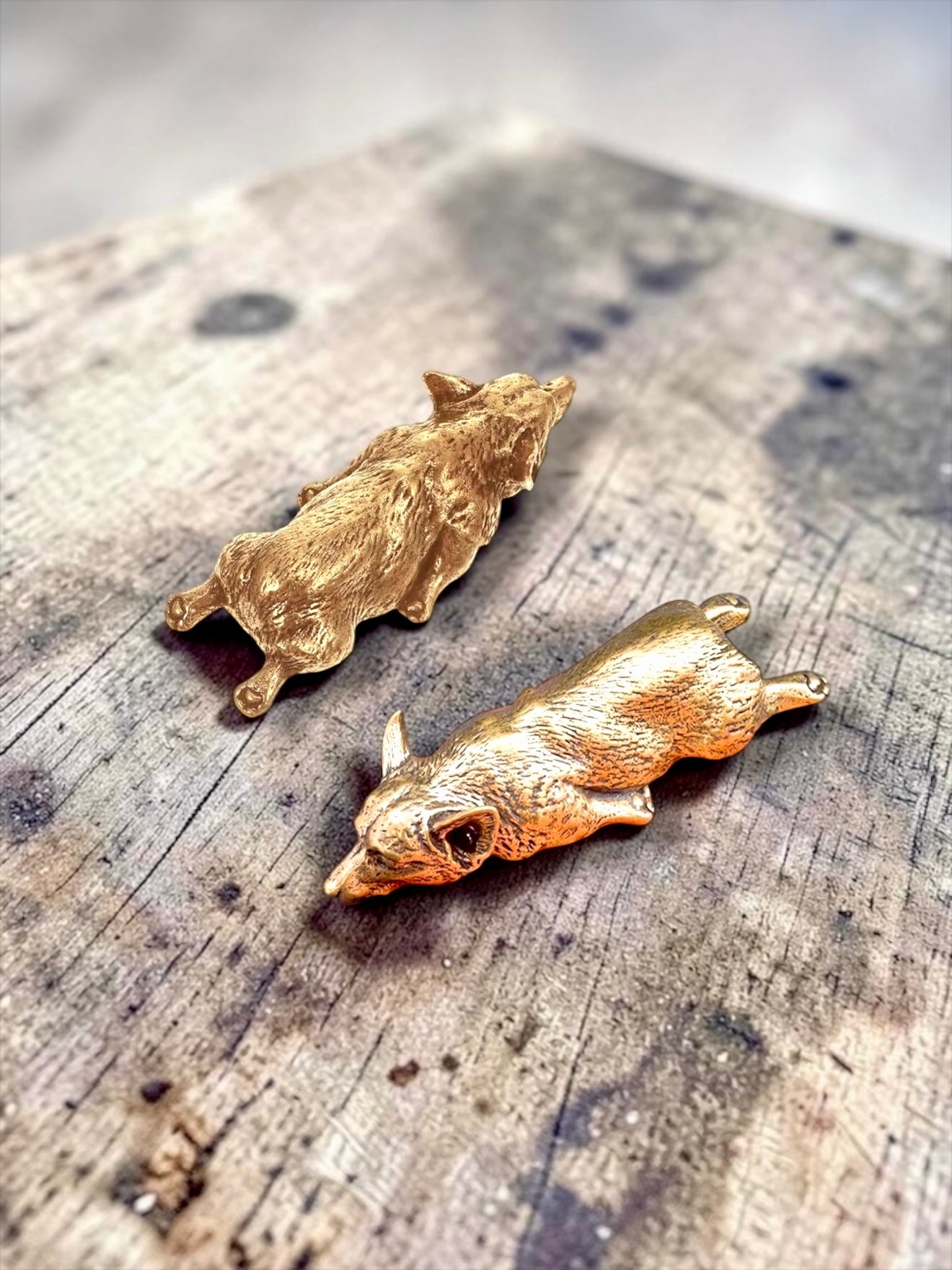 Brass Mini Corgi Collectible Figurine
