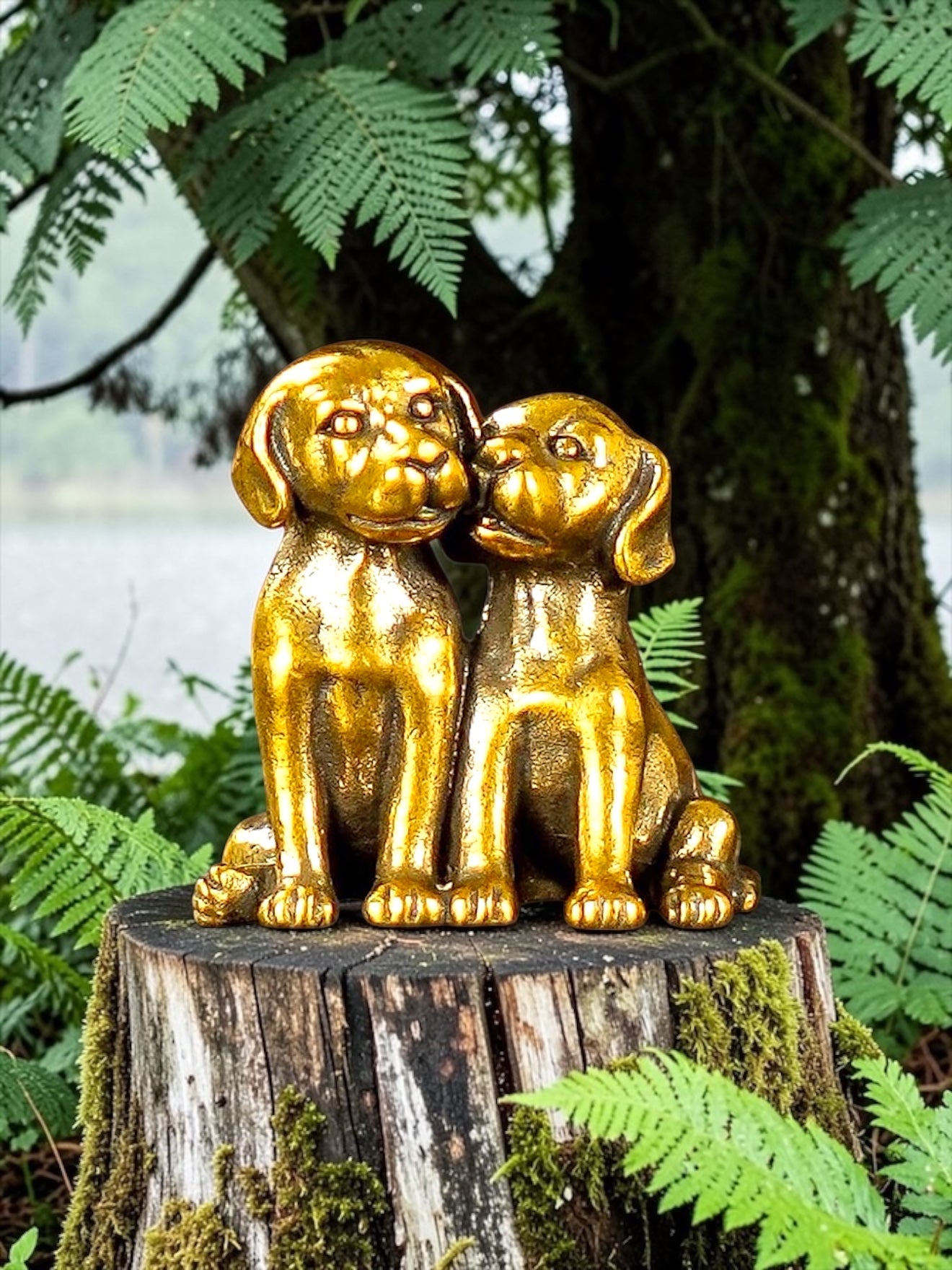 Brass Mini Cat & Dog Pals Collectible Figurines - Set Of 2