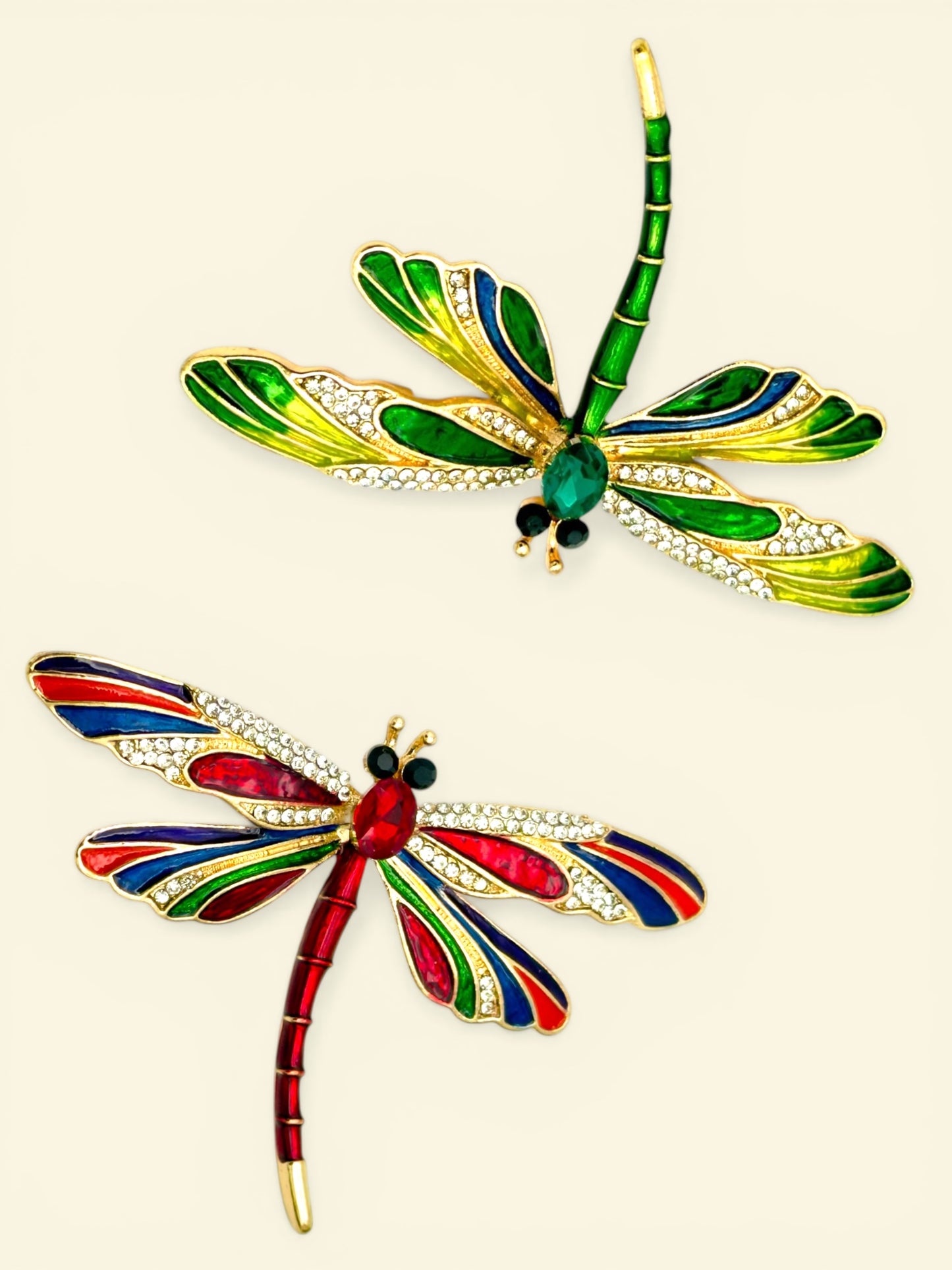 Vintage Rhinestone Dragonfly Brooch