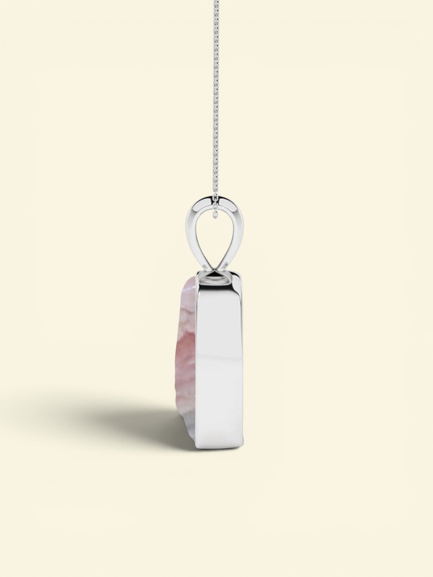 Sterling Silver Natural Rhodochrosite Raw Gemstones Pendant Necklace