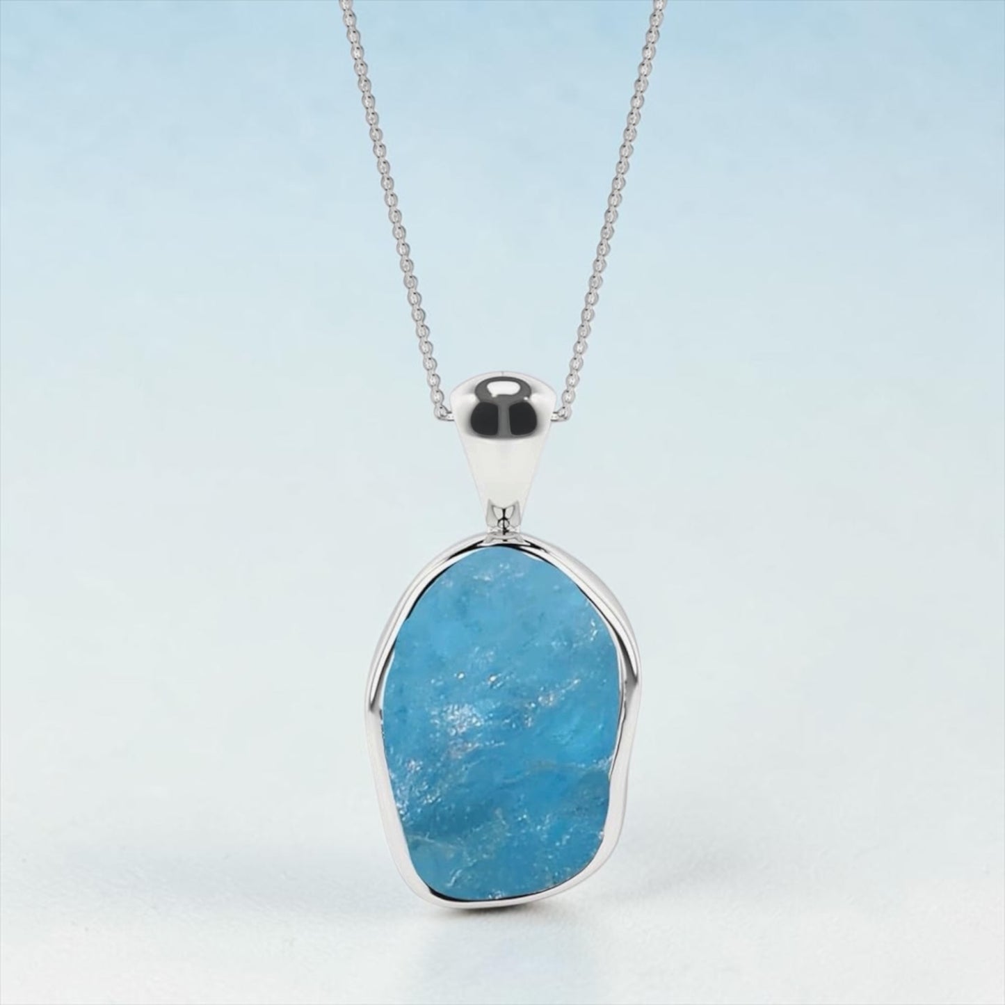 Sterling Silver Natural Neon Apatite Raw Gemstones Pendant Necklace