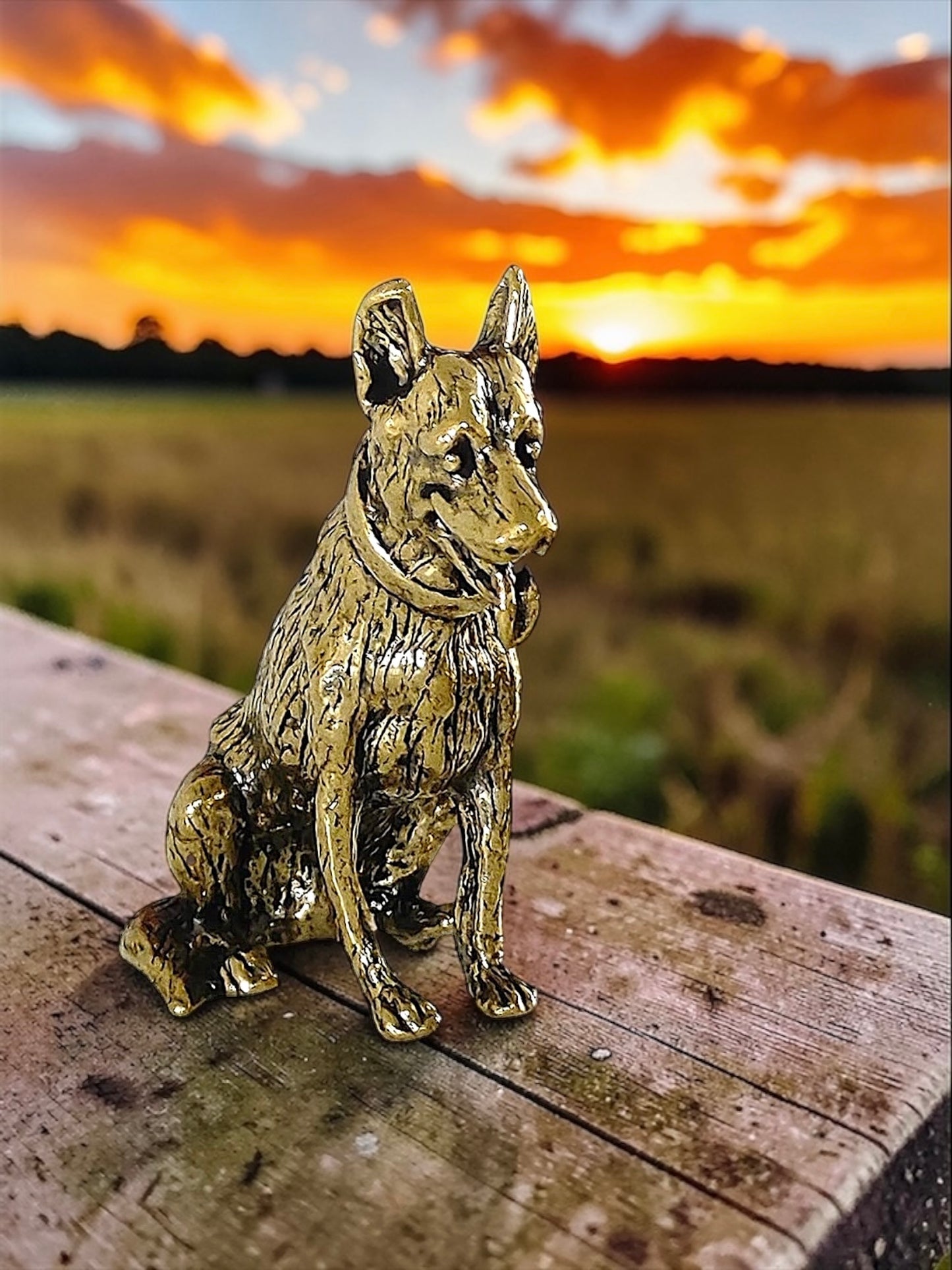 Brass Mini German Shepard Collectible Figurine