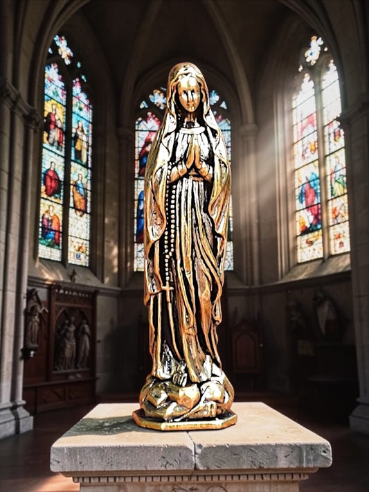Brass Mini Virgin Mary Collectible Figurine