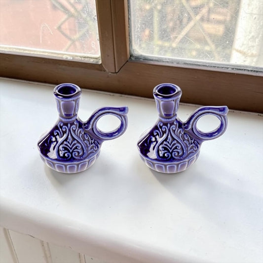 Slim Taper Ceramic Candle Holder - Set of 2