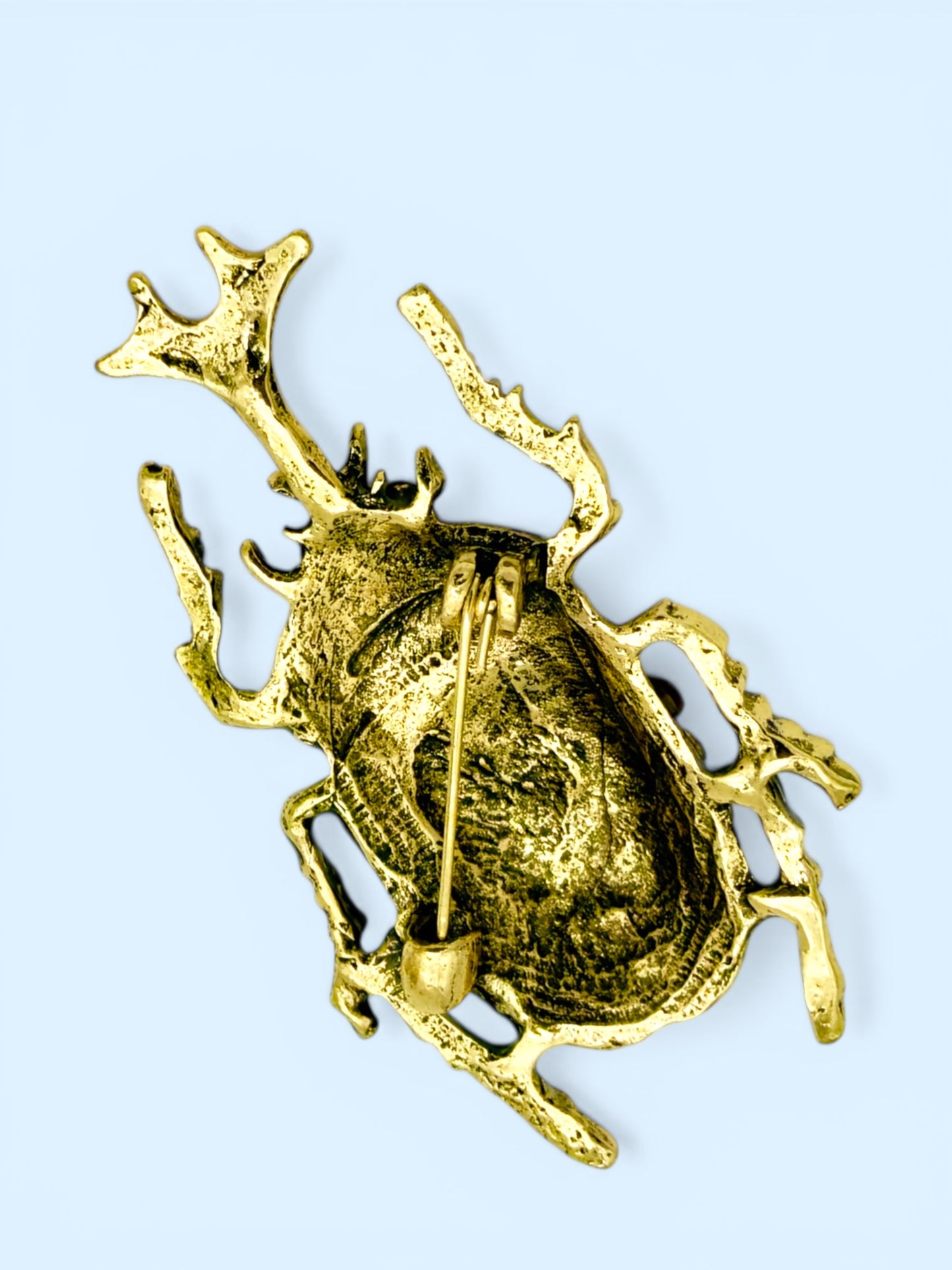 Vintage Rhinestone Beetle Brooch
