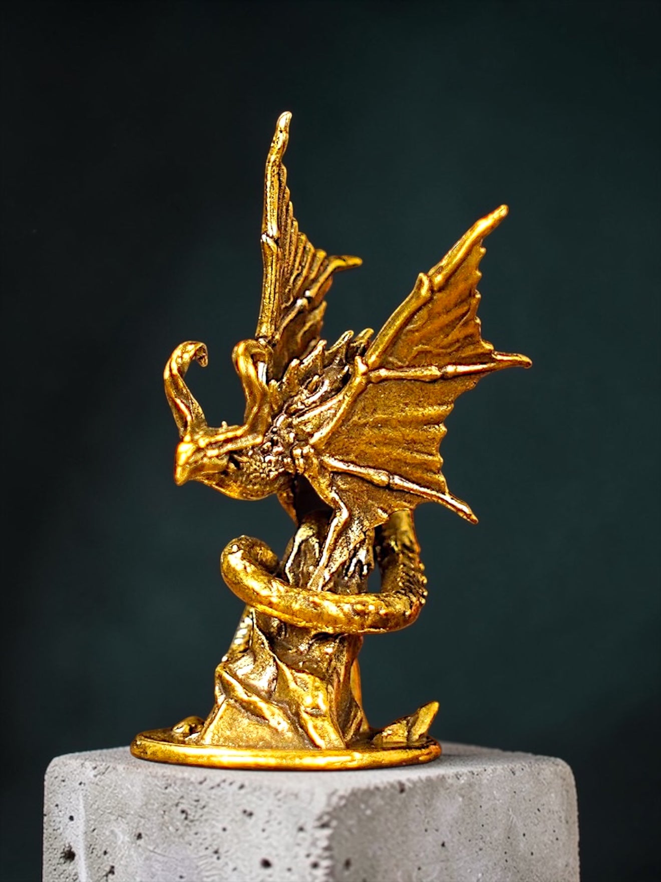 Brass Mini Demon Dragon Collectible Figurine