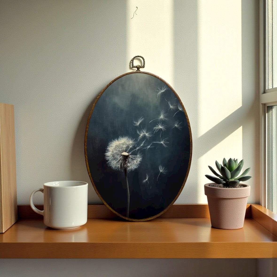 Canvas Artwork: Oval Framed