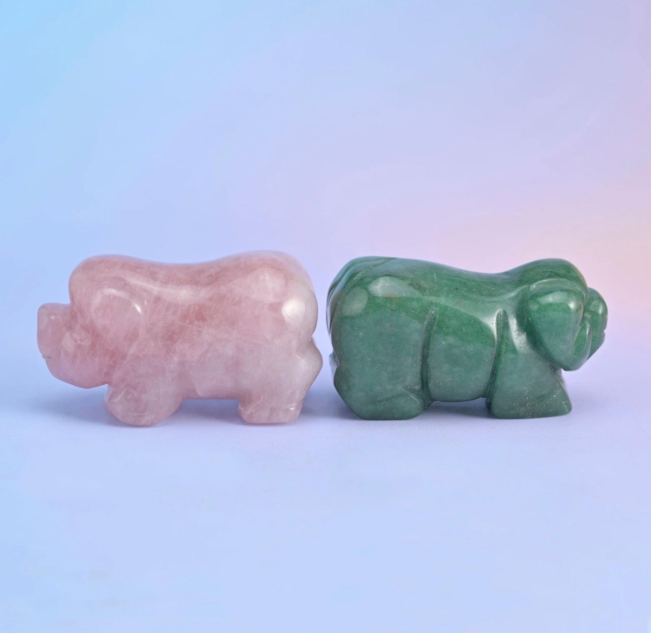 Crystal Pigs Figurines
