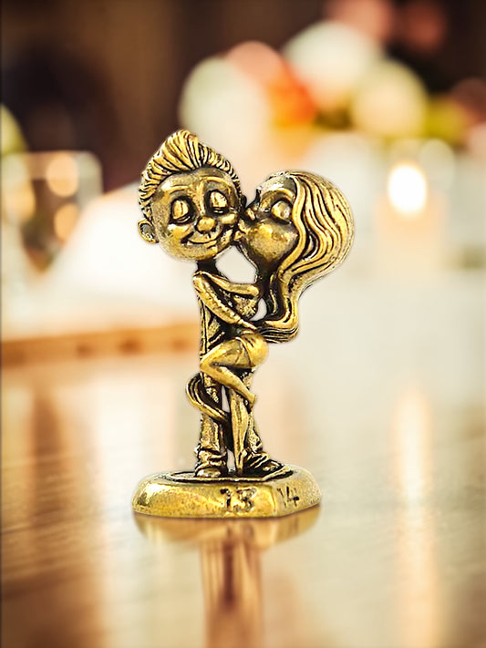 Brass Mini Hugging Couple Collectible Figurine
