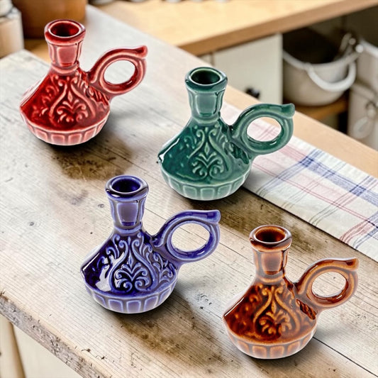 Slim Taper Ceramic Candle Holder - Set of 2