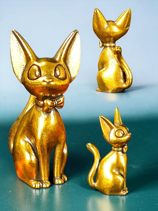 Brass Mini Bowtie Cat Collectible Figurine