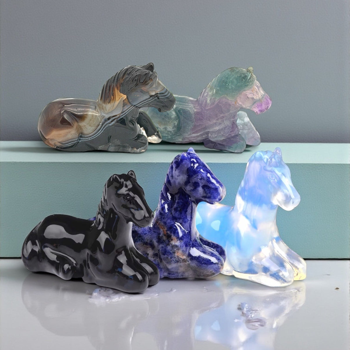 Crystal Horse Figurines