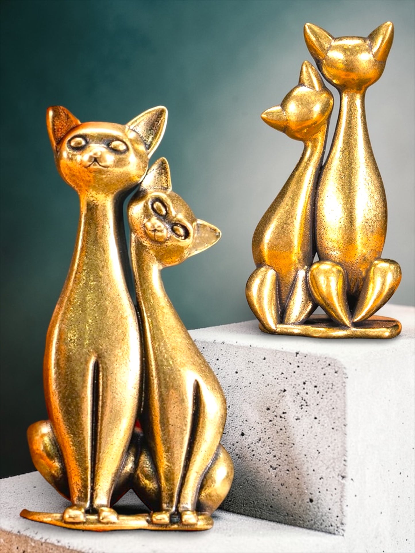 Brass Mini Cat Lovers Collectible Figurine