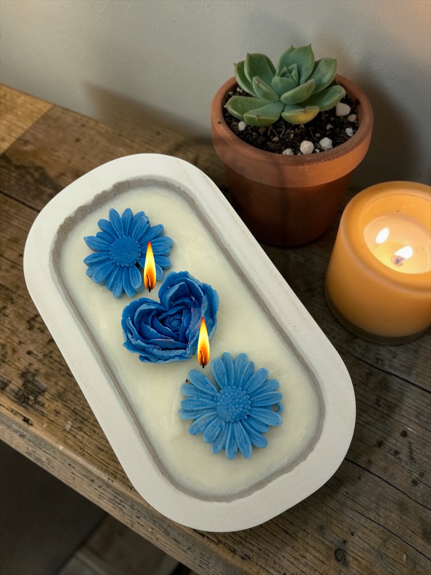 White Sage Spring Flowers Candle