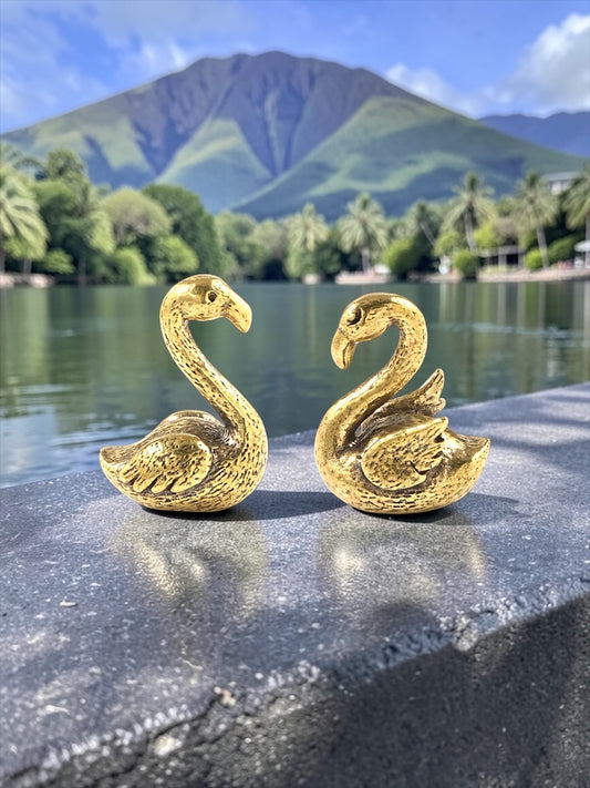 Brass Mini Flamingo Pals Collectible Figurines - Set Of 2
