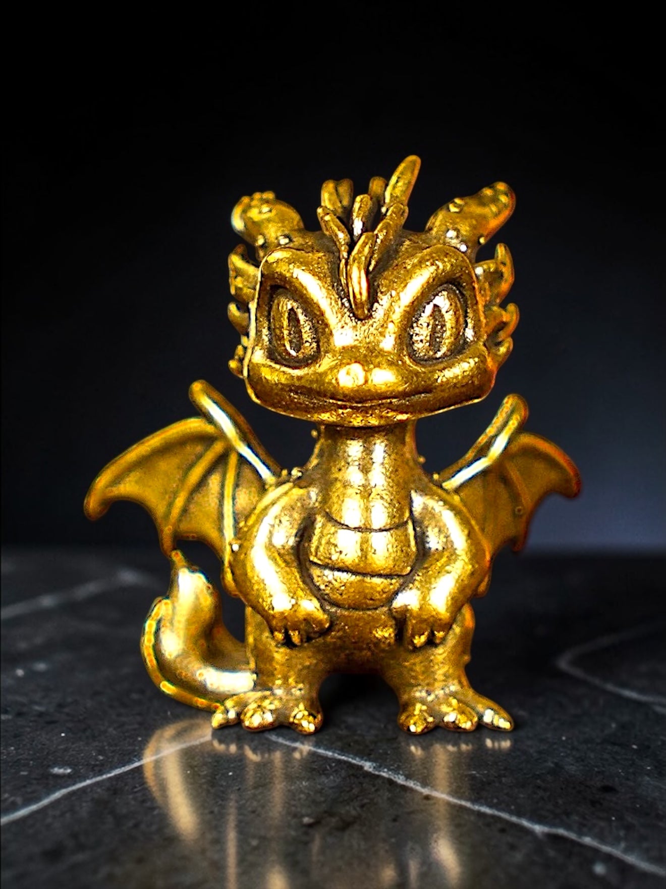 Brass Mini Fire Dragon Collectible Figurine