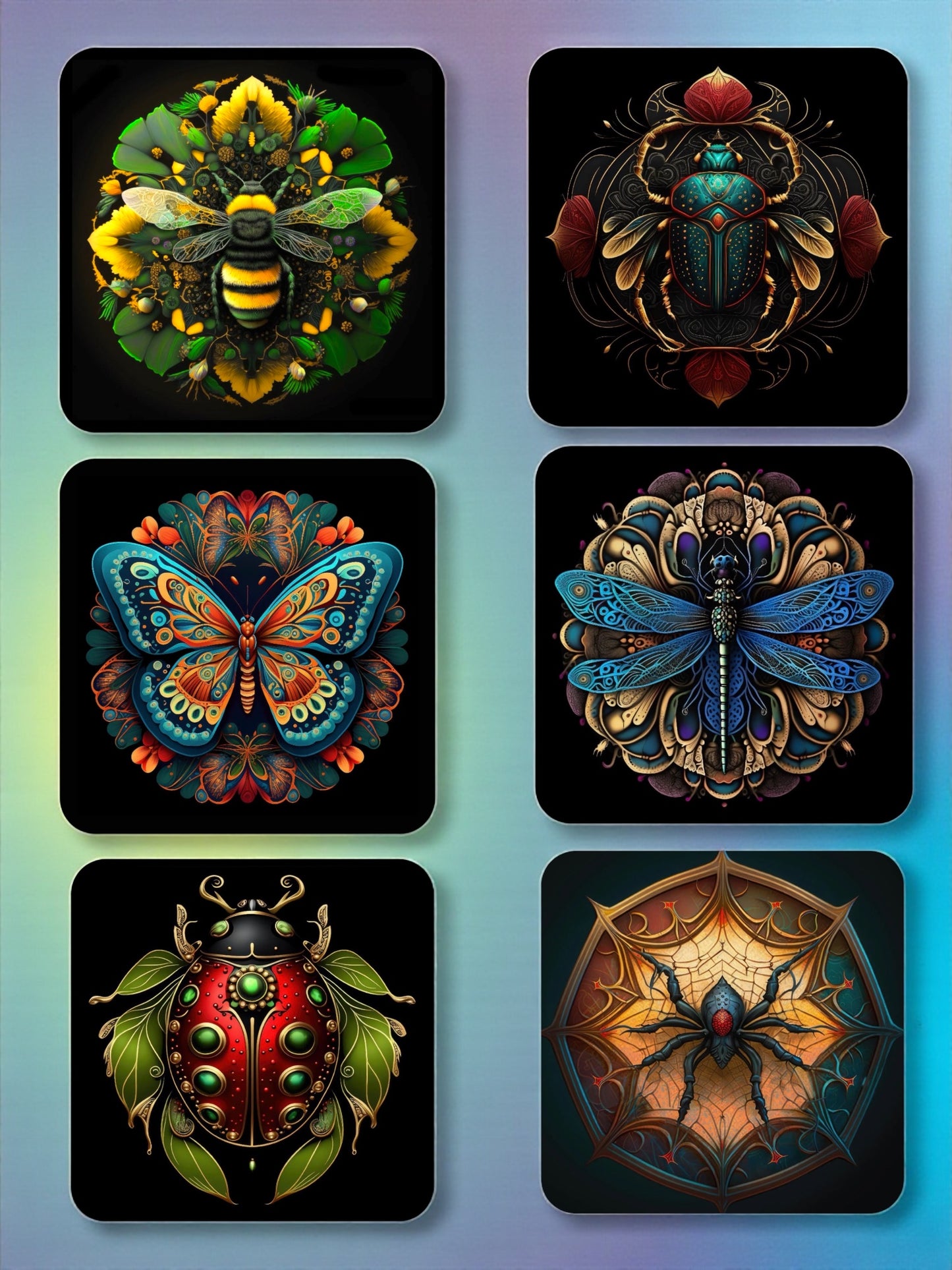 Bad Ass Bugs Coaster Set
