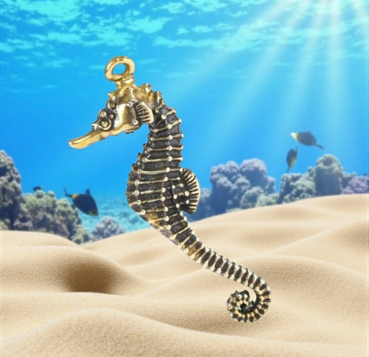 Brass Mini Seahorse Collectible Figurine