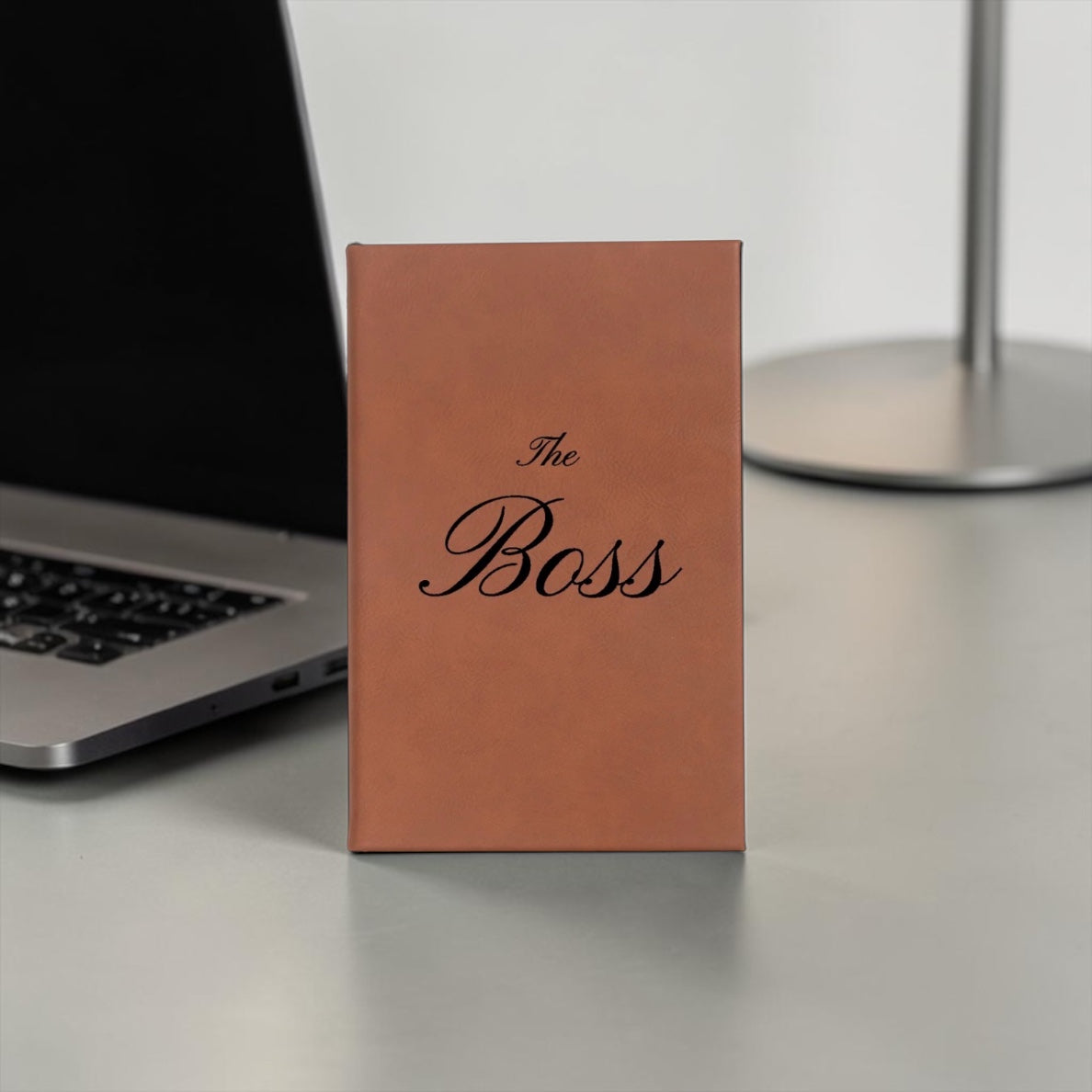 Faux Leather Lined Journal: The Boss
