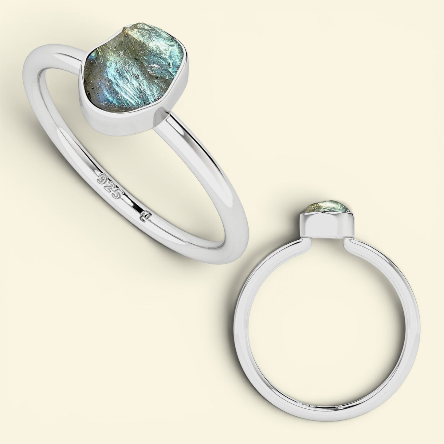 Natural Raw Gemstone Stackable Ring