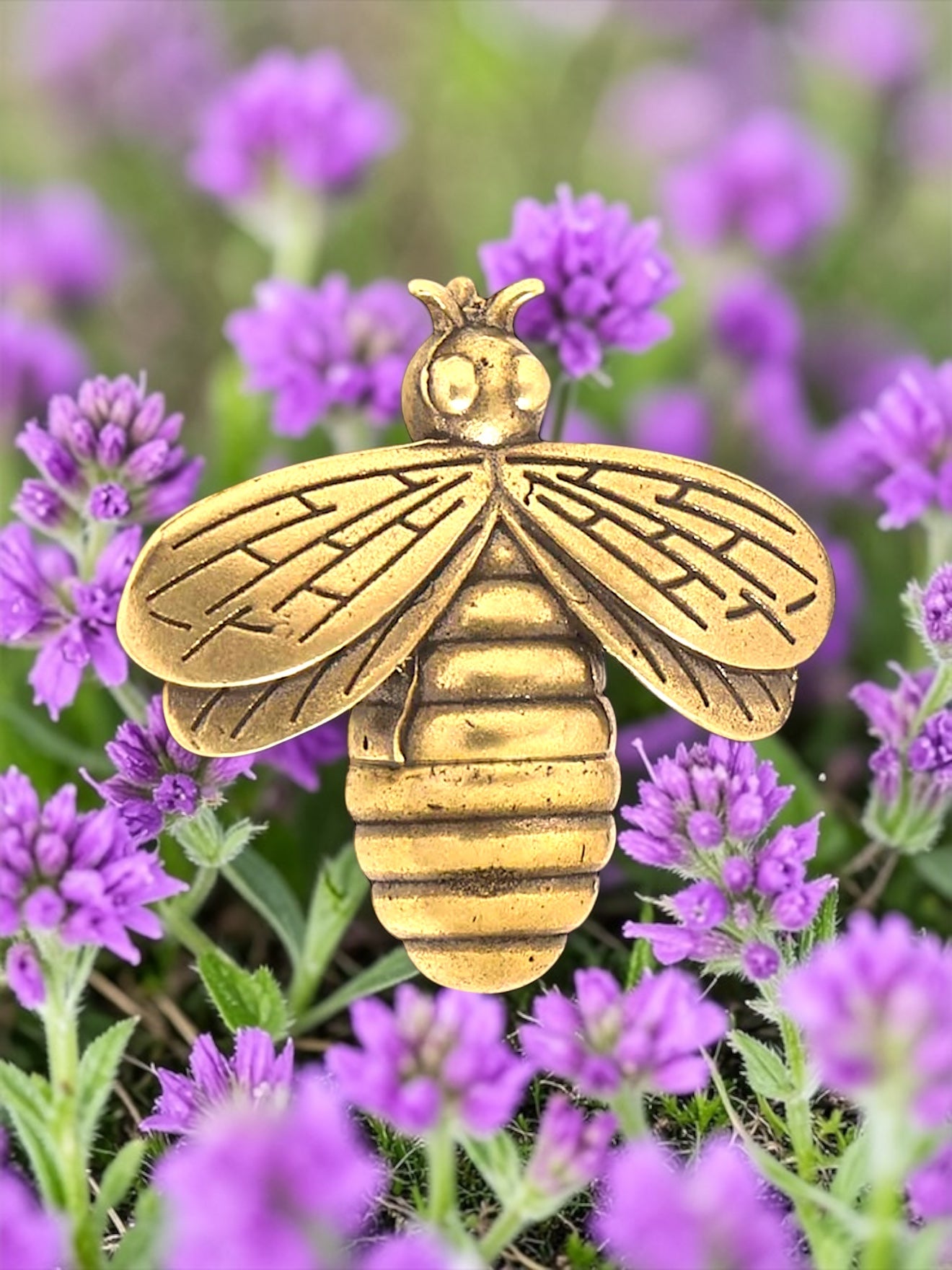 Brass Mini Honey Bee Collectible Figurines - Set Of 2