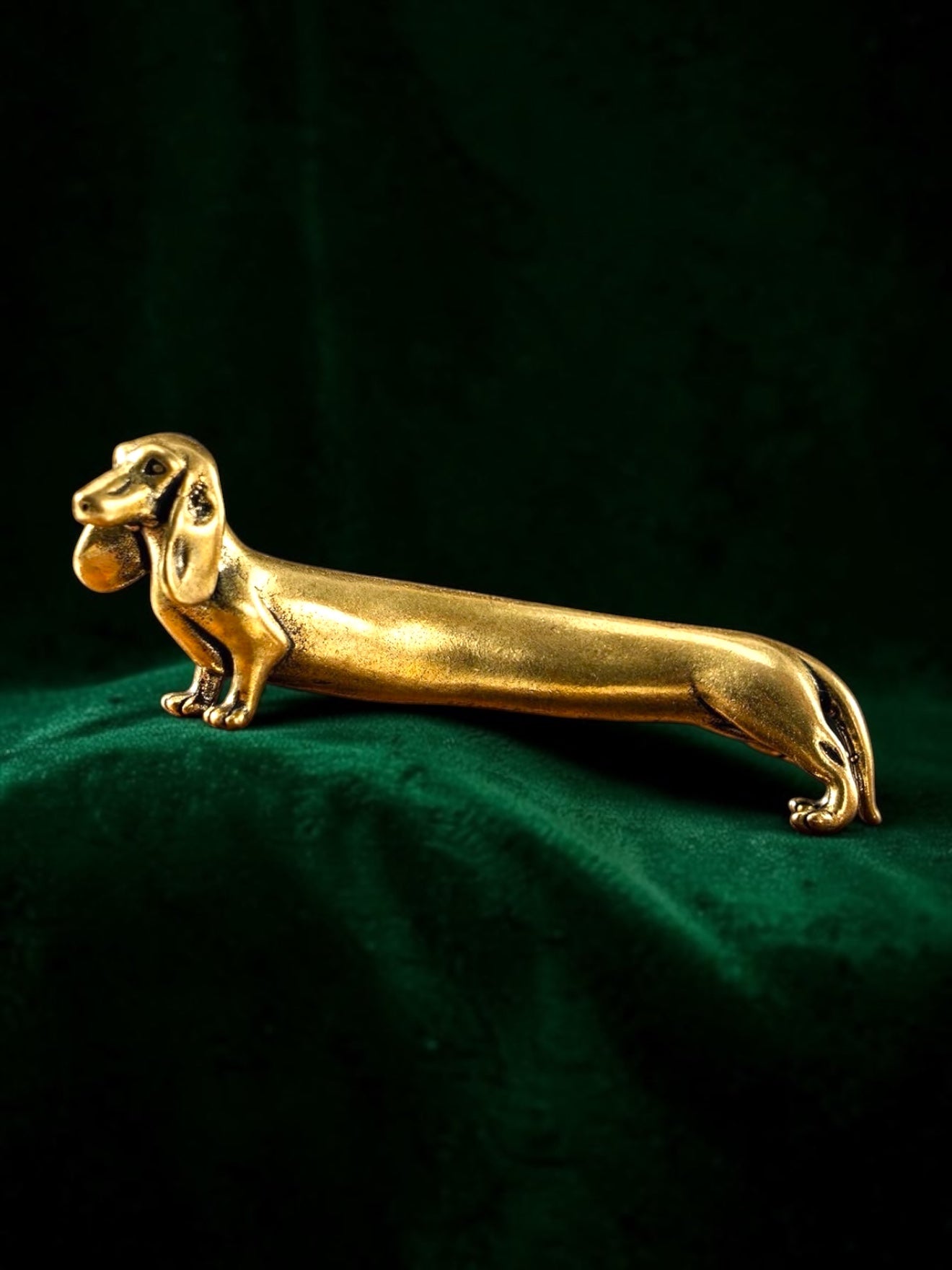Brass Mini Dachshund Collectible Figurine