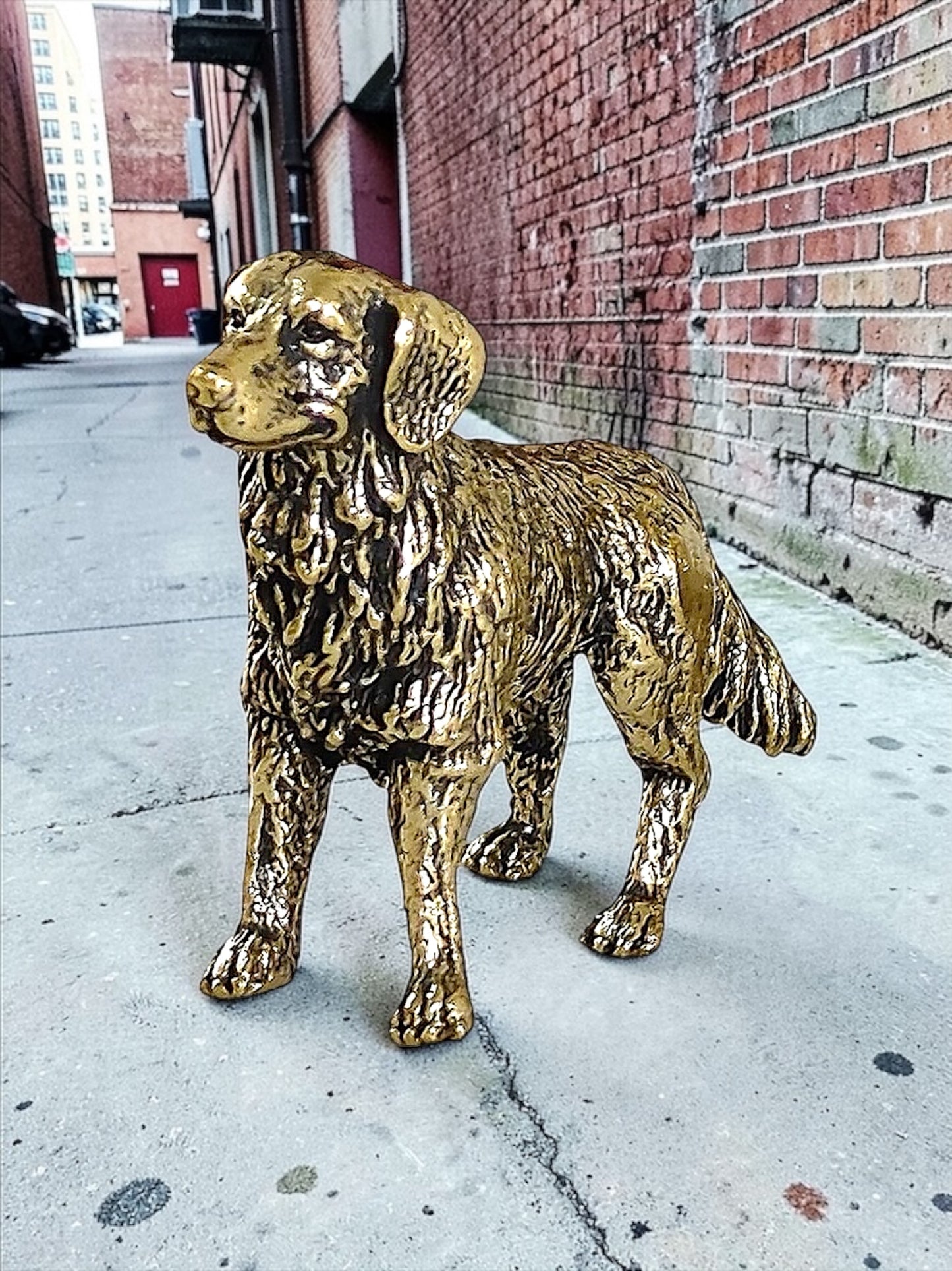 Brass Mini Dog Trio Collectible Figurines - Set Of 3