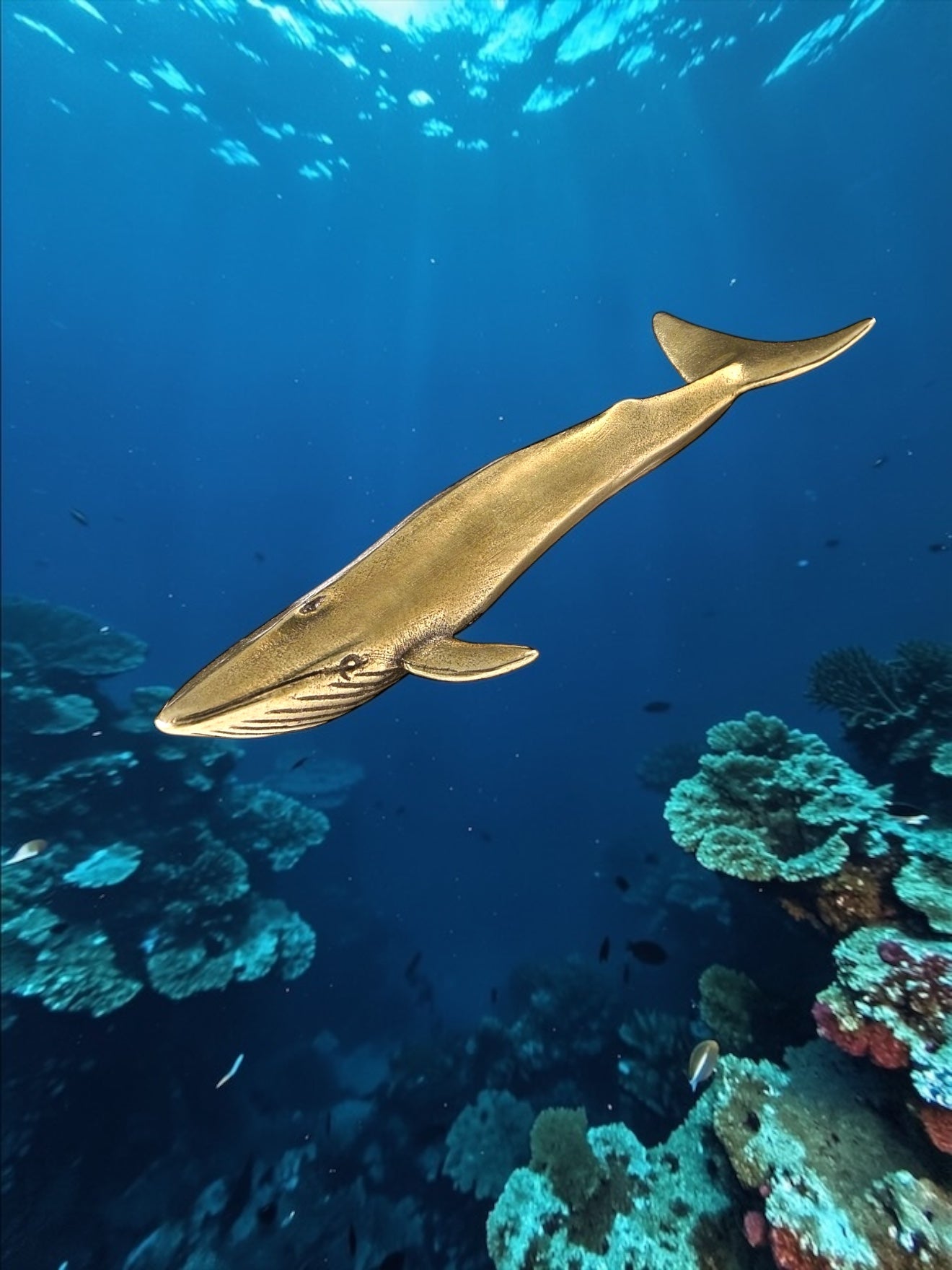 Brass Mini Whale Collectible Figurines