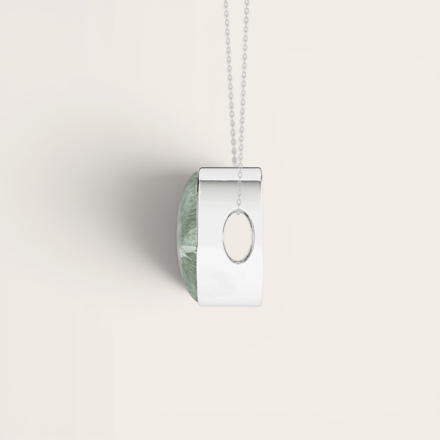 Sterling Silver Seraphinite Crystal Slider Pendant Necklace